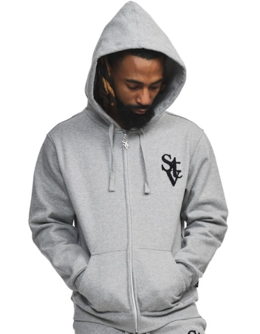 SI TU VEUX LOGO ZIP HOODIE - HEATHER GRAY - TV0091